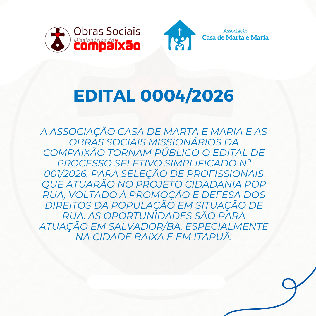 EDITAL 0004/2026 – PROCESSO SELETIVO SIMPLIFICADO (CIDADANIA POP RUA)